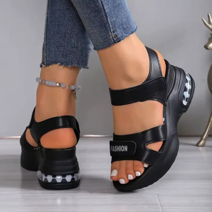 Sandales compensées à plateforme à bout ouvert pour femmes