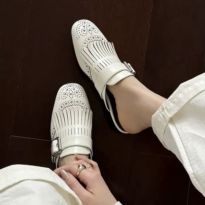 2025 nouvelles Mules d'été femmes sandales chaussures pour femmes bout carré talon bas femmes pantoufles couverture orteil Slingback glands sandales