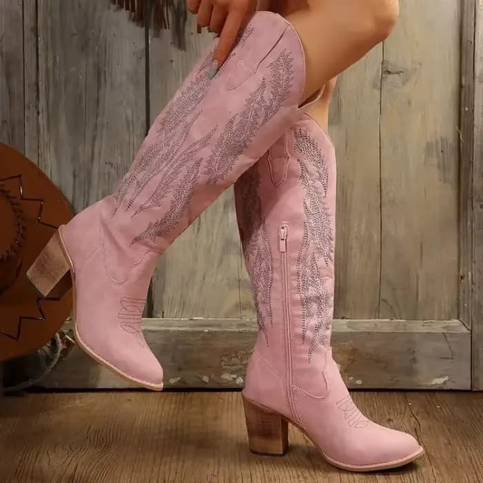 Bottes de cowboy au genou pour femmes