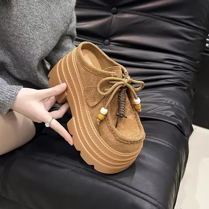 Chaussures à enfiler à talons épais pour femmes