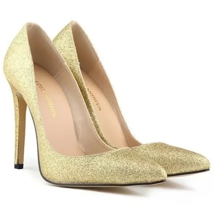 Femmes pompes or argent paillettes mode Sexy 11 cm talons hauts Serpentine bout pointu