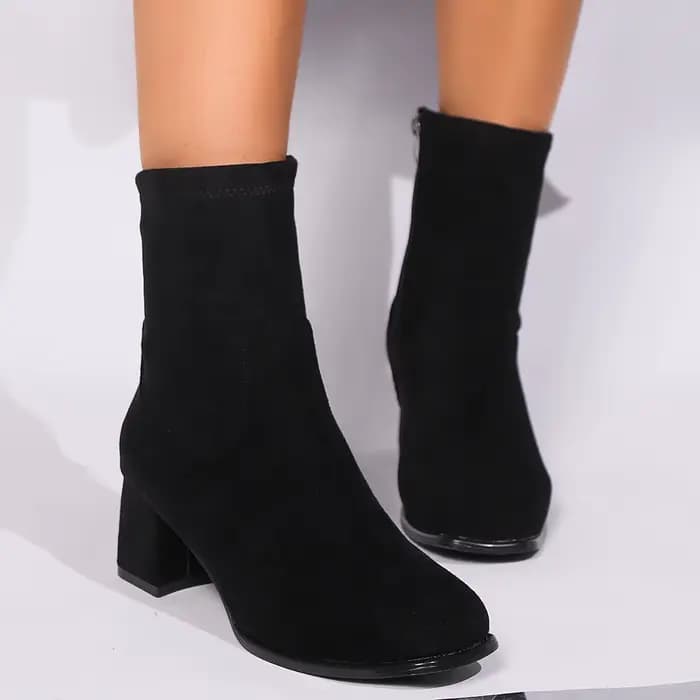 Femmes bottines noir marron troupeau élégant talons hauts chaussures pour femmes bout pointu chaussons courts nouveau luxe Goth bottes femmes