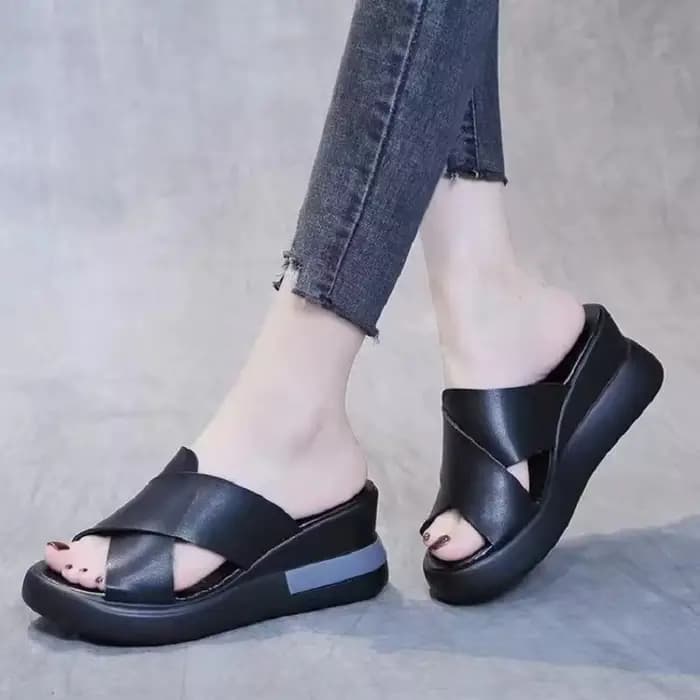 2025 été sandales à plate-forme compensée mode rétro Romen chaussures De plage dames décontracté Peep orteil doux confortable Sandalias De Mujer