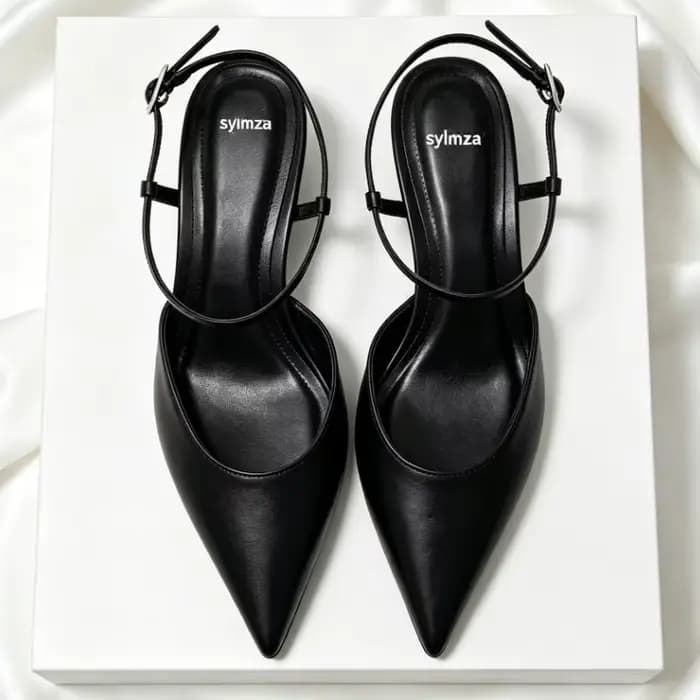 Marque de luxe femmes bout pointu sandales à talons compensés été nouveau peu profond un mot boucle chaussures de créateur mode Slingback Mules chaussures