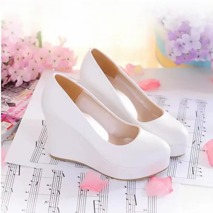 Chaussures à talons hauts compensés pour femmes, chaussures à plateforme blanches et noires, chaussures décontractées