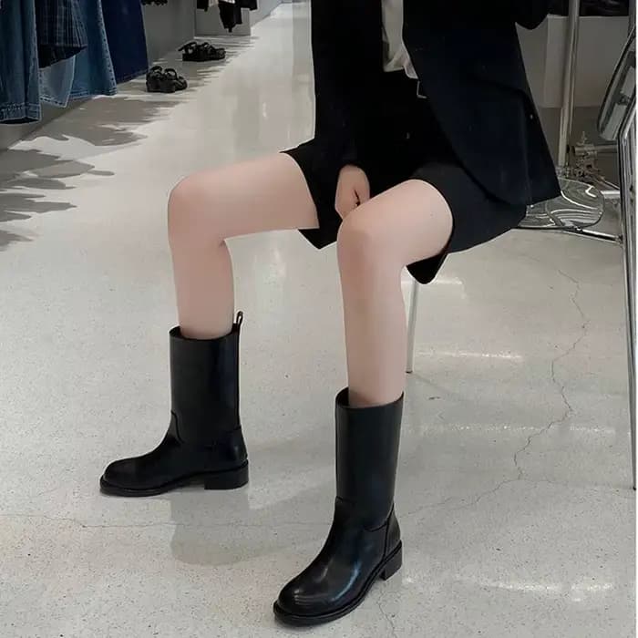 Chaussures mi-mollet à talon moyen pour femmes