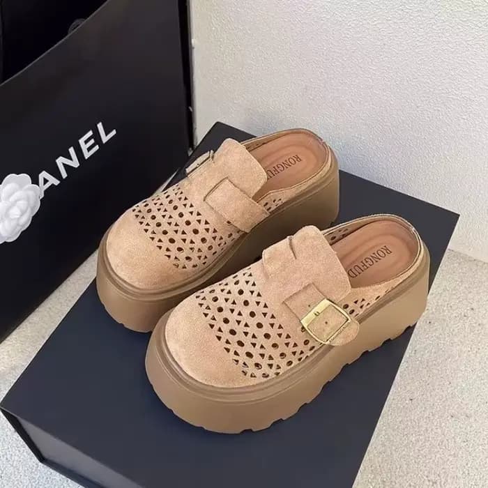 Mules compensées tendance pour femme 2026 – Chaussures d'été décontractées respirantes à enfiler pour un confort optimal