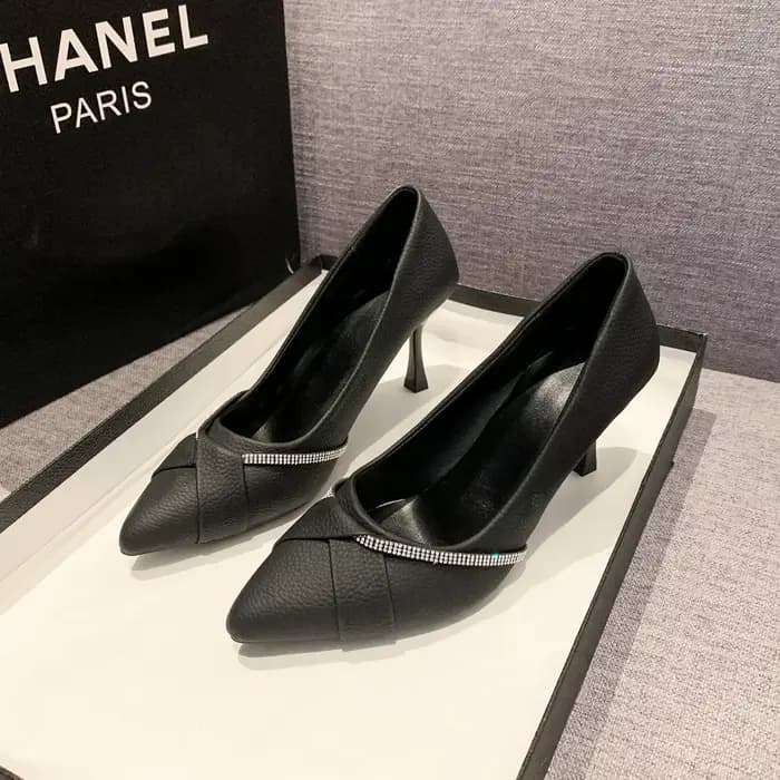 Escarpins pour femmes, Nouveau style 2025, Printemps Automne, à talon fin, bout pointu, ornés de strass, pour occasions professionnelles, étudiantes et cérémonies