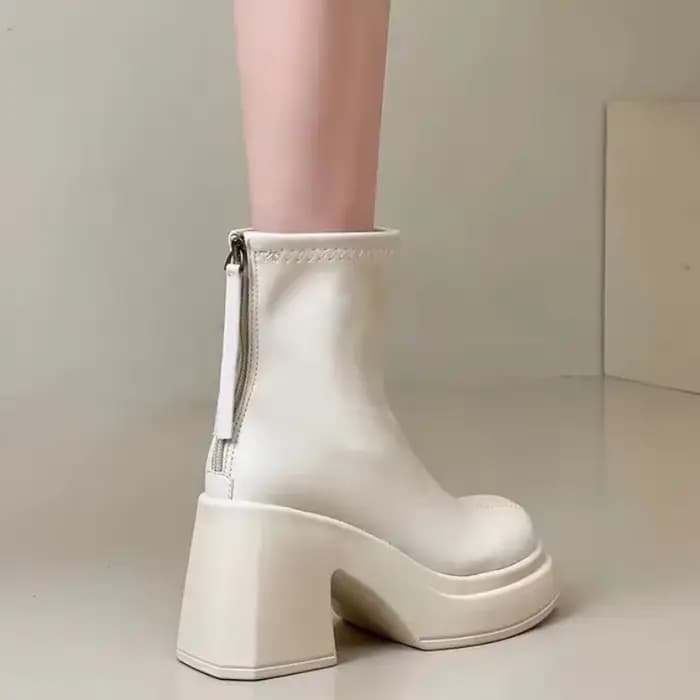 Bottines de travail en cuir à talons très hauts pour femmes