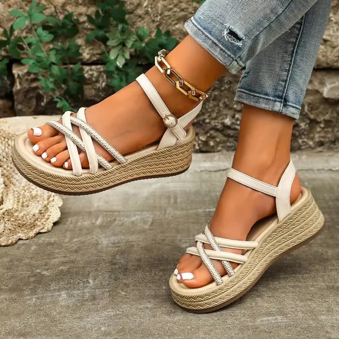 Sandales compensées confortables à plateforme pour femme