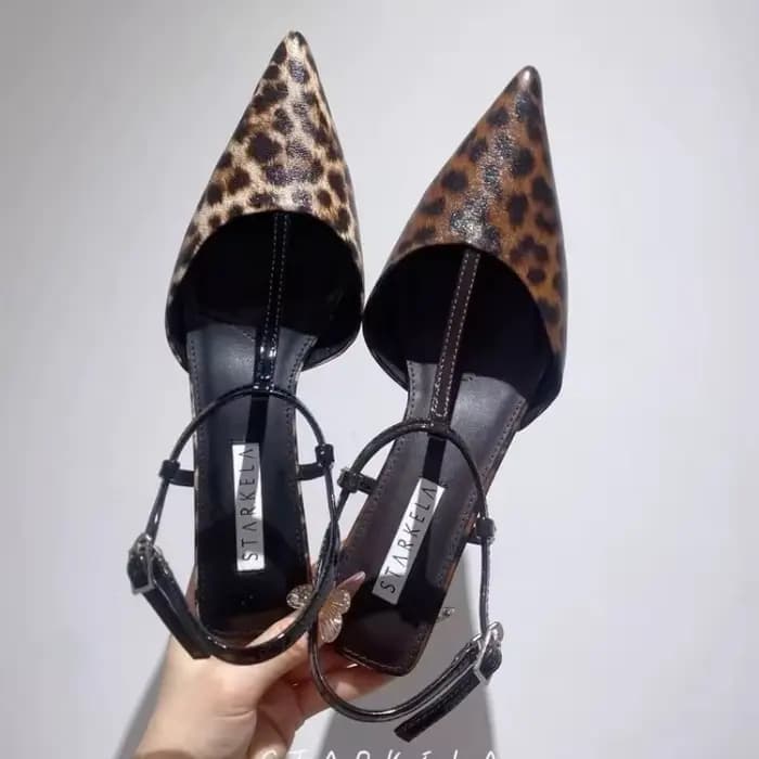 Sandales à talons léopard pour femmes