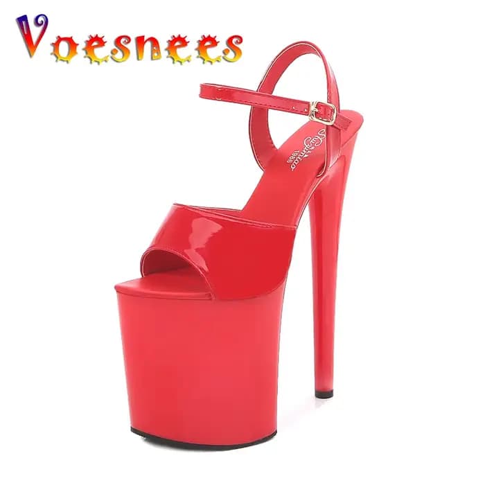Voesnees marque femmes talons Sexy spectacle sandales 2021 plate-forme à lacets rayures