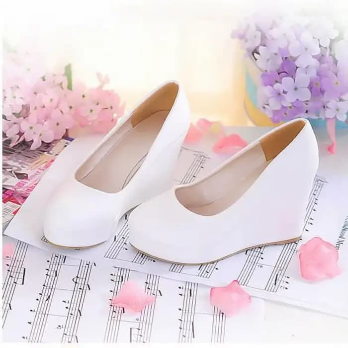 Chaussures à talons hauts compensés pour femmes, chaussures à plateforme blanches et noires, chaussures décontractées