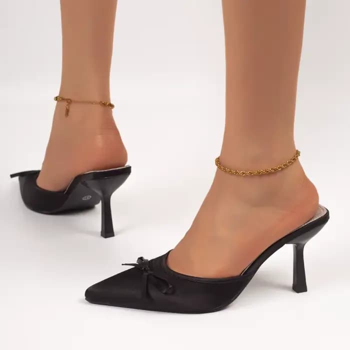 Nouvelles sandales sexy à bout fermé pour femmes 2026 – Élégantes sandales à talons hauts avec nœud de créateur pour banquets et soirées – Vente chaude