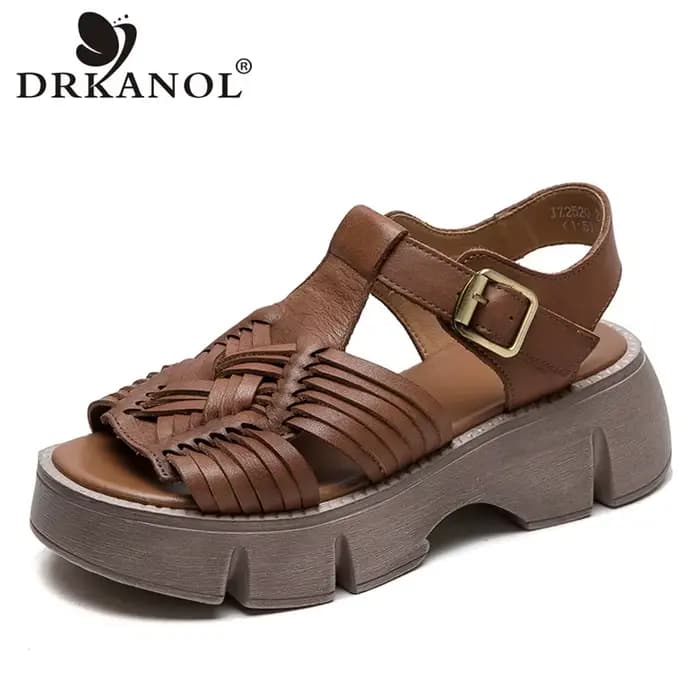 DRKANOL 2026 Sandales d'été rétro pour femmes