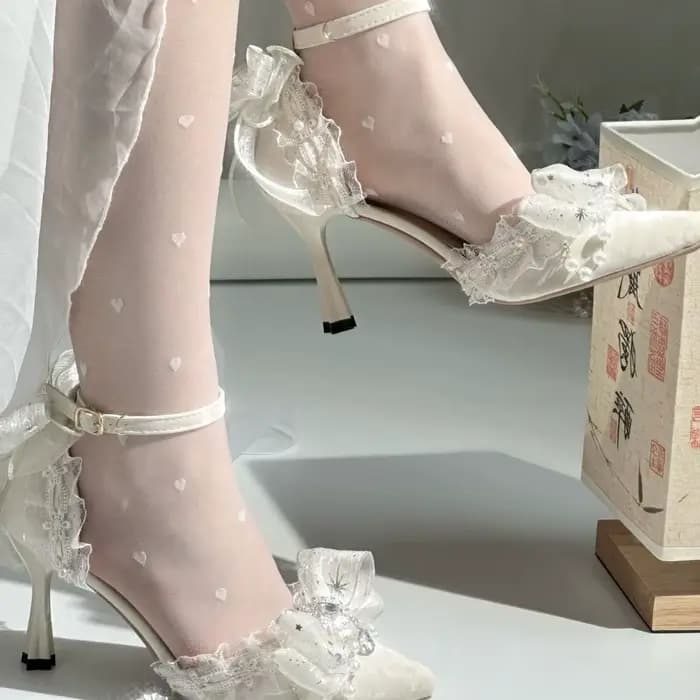 Sandales à talons pour dames, chaussures de styliste Lolita, avec nœud Y2K, Mary Jane, chaussures de mariée blanches, chaussures de fête, tendance 2025