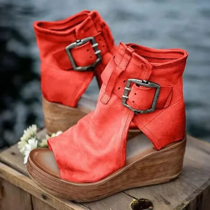 Femmes sandales d'été chaussures nouvelle mode rétro Peep Toe plate-forme