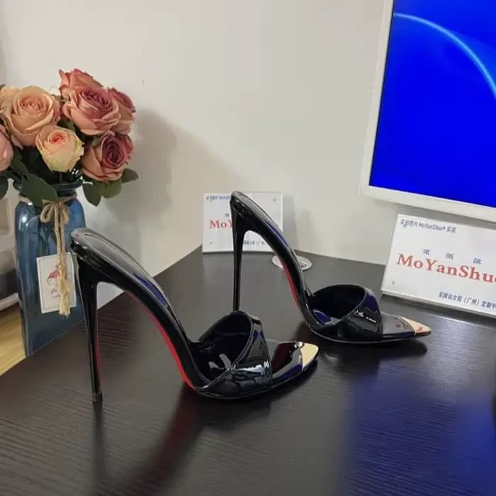 Sandales à talons hauts pointus pour femme 2026 – Chaussures d'été de luxe en cuir verni pour soirée et extérieur