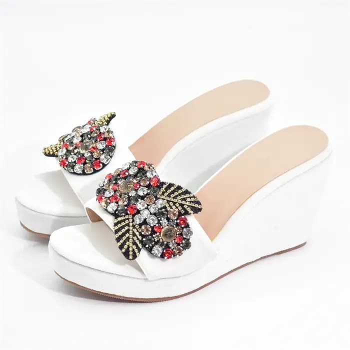Chaussures italiennes à l'offre elles compensées pour femmes, sandales à talons hauts, design biscuits, optique