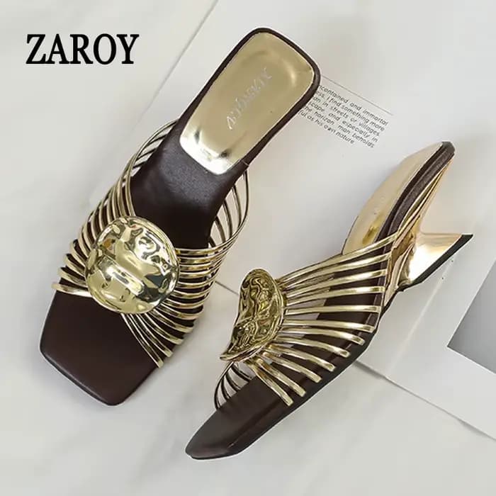 ZAROY Mules à talons hauts pour femme à bride étroite