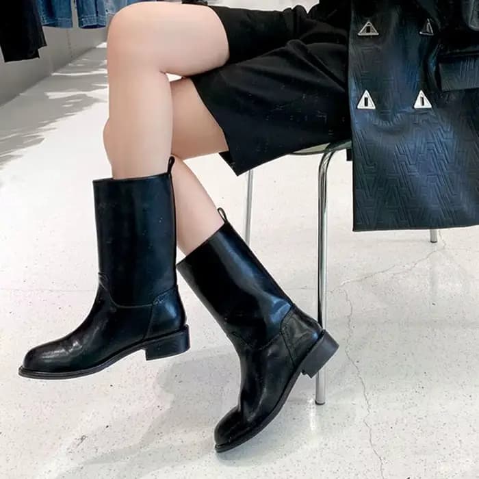Chaussures mi-mollet à talon moyen pour femmes