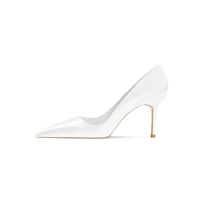 Nouvelles Chaussures de Mariée Blanches à Talons Hauts, Design Élégant et Simple, Chaussures Mary Jane pour Femme, Talon Chaton, Semelle en Caoutchouc