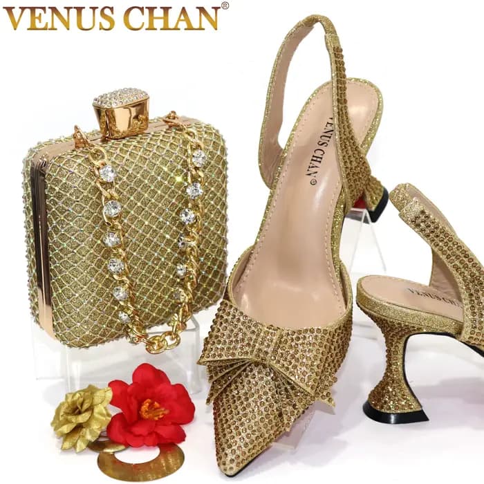 Venus Chan – ensemble de chaussures et de sacs à talons hauts pour femmes