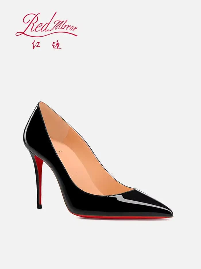 Noir femmes élégantes talons hauts rouge brillant bas marque de luxe