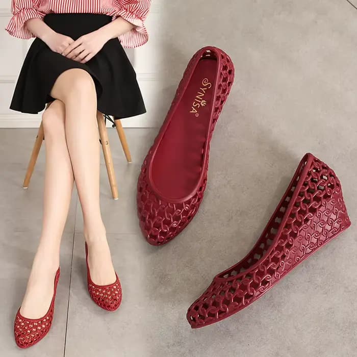 Sandales d'Été à Talon Creux en Plastique pour Femme