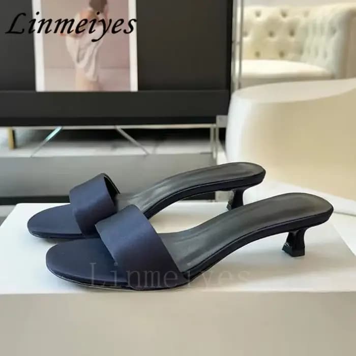 Pantoufles Peep Parker en cuir véritable pour femmes