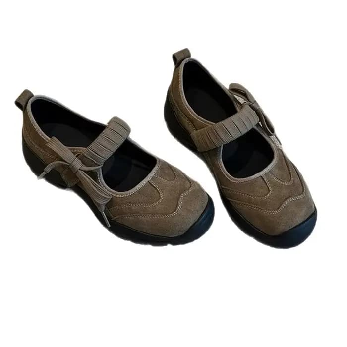 Chaussures Mary Jane à talon épais et surélevé en cuir décontractées pour femme