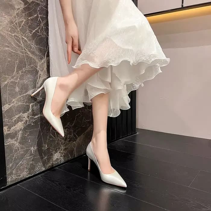 Nouvelles Chaussures de Mariée Blanches à Talons Hauts, Design Élégant et Simple, Chaussures Mary Jane pour Femme, Talon Chaton, Semelle en Caoutchouc