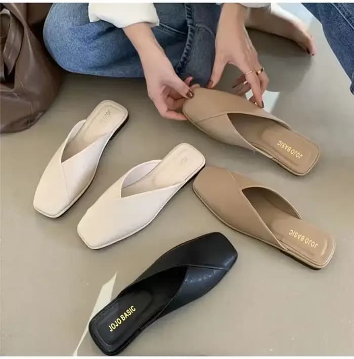 Mules de styliste à bout carré pour femmes
