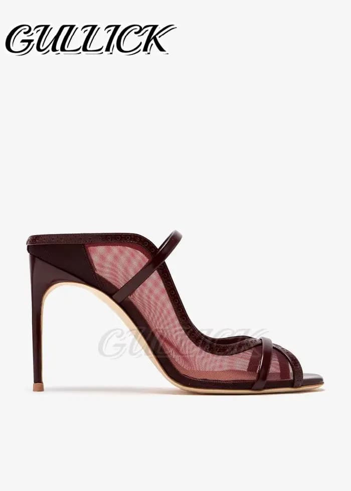 Sandales mules rouge bordeaux