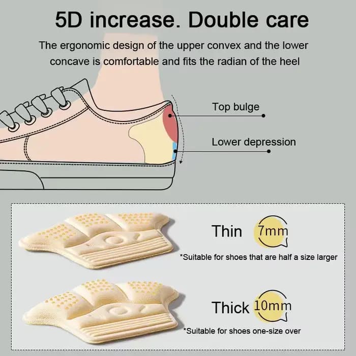 Protecteur de talon pour chaussures autocollants de talon Inserts semelles Patch Anti-douleur baskets coussinets de talon soulagement de la douleur coussin de pieds réducteur de taille de chaussure