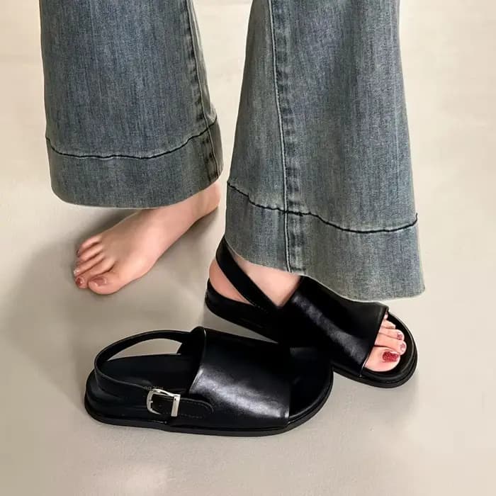 Sandales Minimalistes et Tendance à Semelle Épaisse et Bout Rond