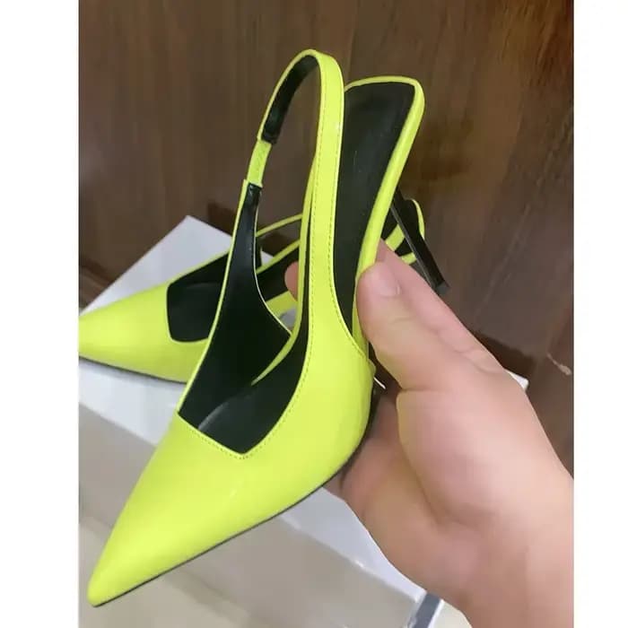 Eilyken Sexy Slingbacks femme pompes sandales Style de rue élégant bout pointu mince talons hauts décapant fête dames chaussures
