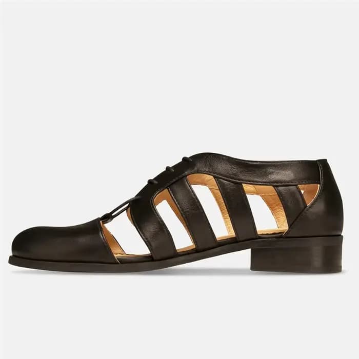 Oxfords-Sandales en cuir véritable pour femmes