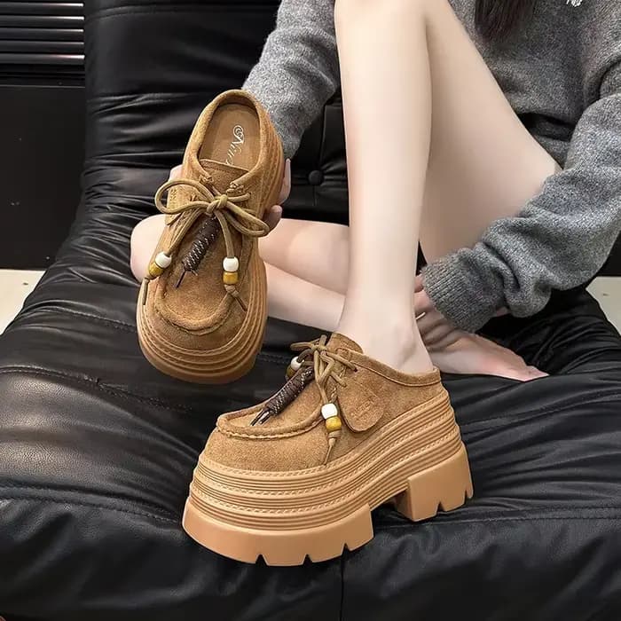 Chaussures à enfiler à talons épais pour femmes