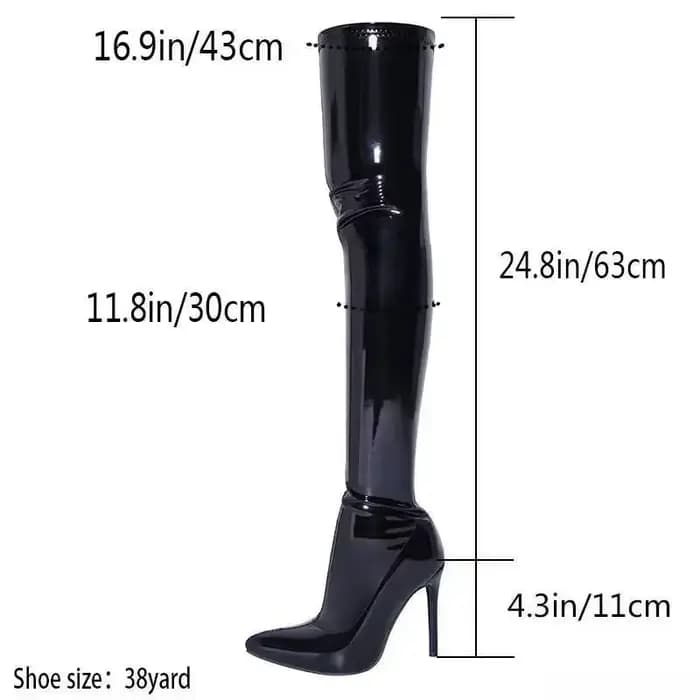 Bottes longues à talons hauts sexy à bout pointu pour femmes