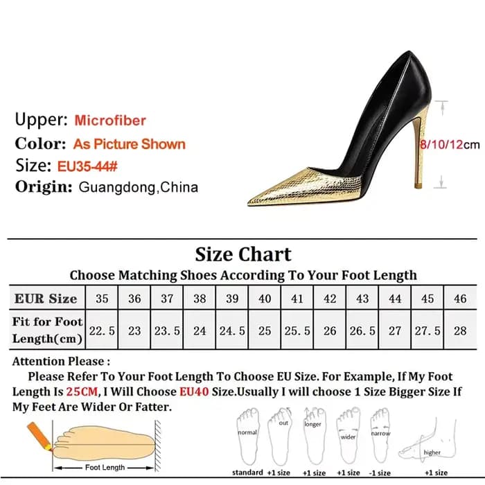 2025 noir doré talons hauts 12 cm 10 cm 8 cm chaussures pour femmes talons fins tête pointue dames pompes bouche peu profonde Stiletto chaussures de fête