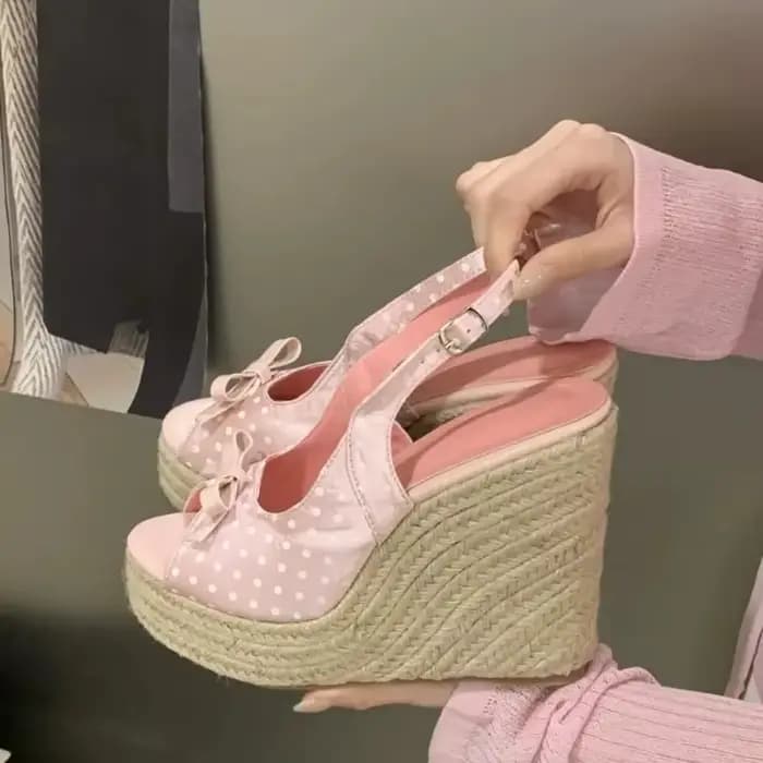 Sandales compensées d'été pour femme, style décontracté français, à bout ouvert, chaussures de créateur tendance, Sandalias Mujer