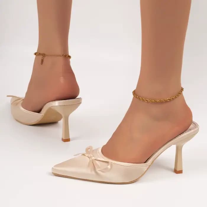 Nouvelles sandales sexy à bout fermé pour femmes 2026 – Élégantes sandales à talons hauts avec nœud de créateur pour banquets et soirées – Vente chaude