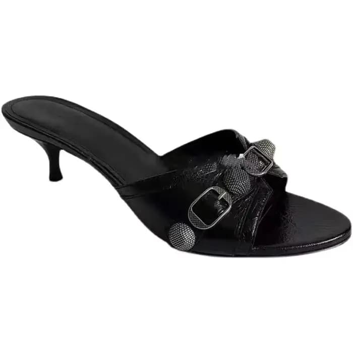 Pantoufles cloutées à talons hauts pour femmes