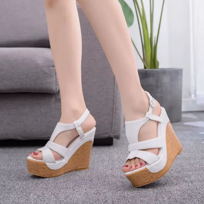 Sandales compensées à plateforme pour femme, chaussures d'été décontractées à bout ouvert, talon de 11 cm, semelle épaisse, avec bride de cheville et boucle, tailles 33-40
