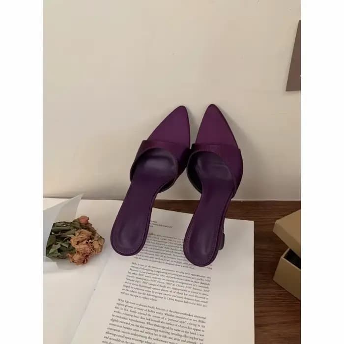 Chaussures pour femmes et jeunes filles, style pantoufle, mode été 2026, élégantes, à talons hauts, à talon compensé, à bout pointu, pour extérieur et banquets, 2018