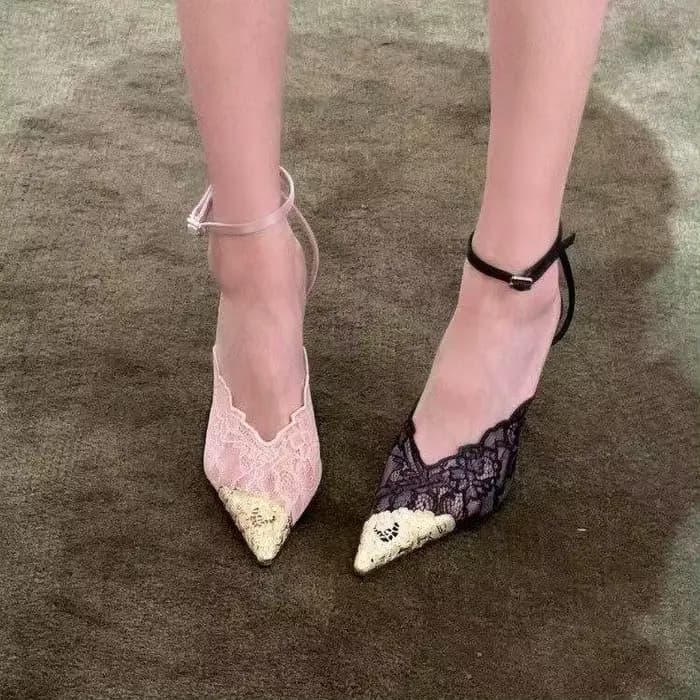 Nouvelles sandales à talons hauts en dentelle 2026 pour femmes