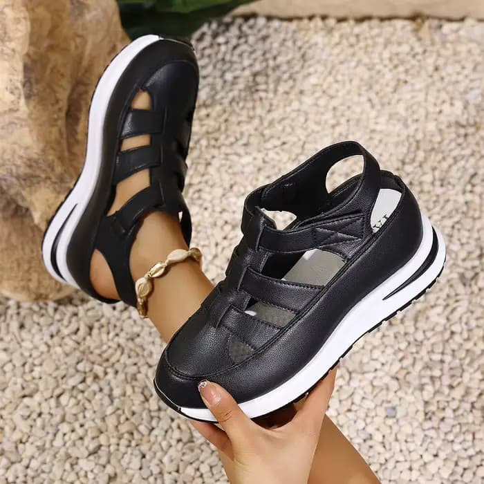 Sandales pour femmes, chaussures d'été, plateforme, talon compensé, gladiateur, confortables, décontractées, nouveauté, luxe, blanc, bout rond, en promotion