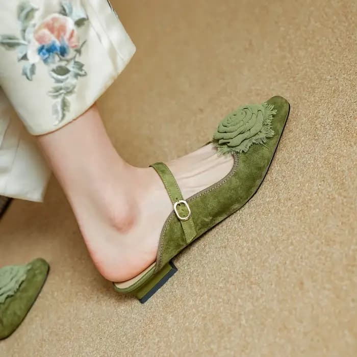 Nouvelles mules d'été 2026 pour femmes – Sandales à bout carré et talon bas