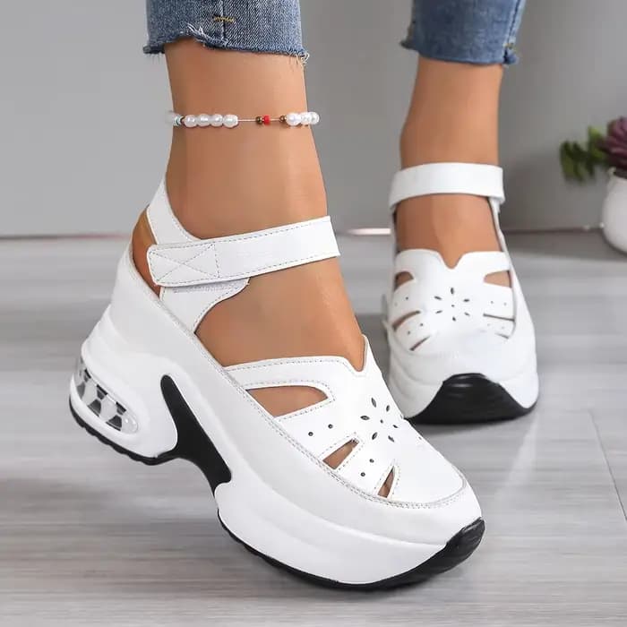 Femmes sandales nouveau bout fermé bureau et carrière été solide chaussures compensées